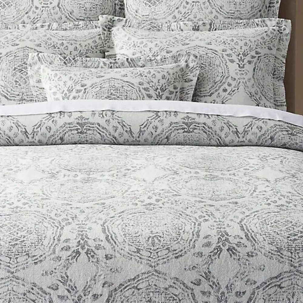 Restoration Hardware Castillo Medallion Linen Standard Pillow Sham Dune Morel